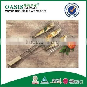 BBQ Three Fish Wire Grill With Chrome Plate thumbnail-1