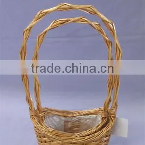 Small Handmade Willow Basket With Handle thumbnail-1