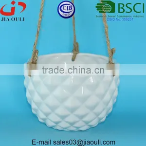 BSCI Audit Factory Fashion Design Ceramic Hanging Flower Pots, Hanging Plant Pot thumbnail-3