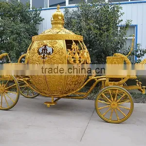 Golden Royal Wedding Car Decoration Horse Carriage Decoration Carriage(BG11-M092) thumbnail-2