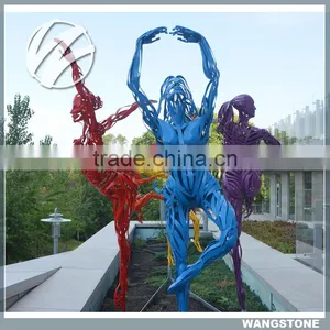 Modern Garden Painted Metal Ballet Dancer Sculpture thumbnail-1