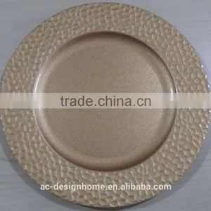 GOLD GLITTER PP PLASTIC CHARGER PLATE thumbnail-1