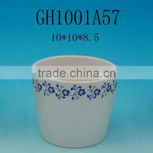 WHITE INDOOR PORCELAIN FLOWER POT thumbnail-1