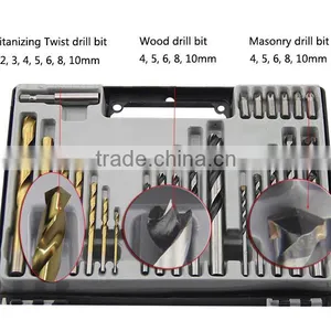 24pcs/set Drill Bits Set Impact Masonry + Wood Flat Drill + Twist Drill Bit for Metal Woodworking thumbnail-2
