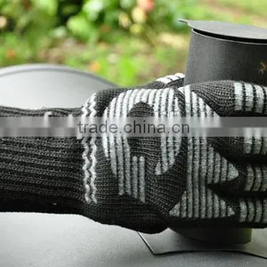 BBQ Grill Cooking Gloves, Iron Throne 932 F Extreme Heat Resistant Oven Mitts & BBQ Accessories-14" Long thumbnail-5