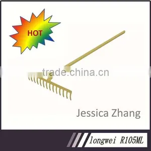 14teeth Steel Garvel Rake With Long Fiber Glass Handle thumbnail-1