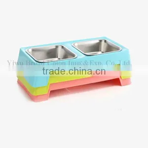 New Design Double Non Slip Stainless Steel Dog Food Bowl thumbnail-1