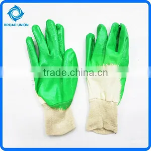 Green Nitrile Coated Cotton Safety Gloves thumbnail-1