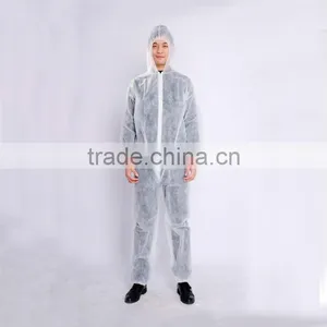 Disposable Nonwoven Lab Coat With Collar, Sleeves and Press Snaps at the Front thumbnail-3