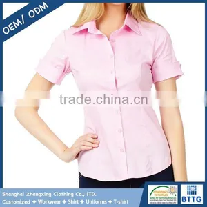 Womens Tailored Short Sleeve Button Down Shirt thumbnail-1