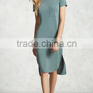 Midi Dresses 2017 Women Summer Sexy Scoop Neck T-Shirt Midi Dress HSd9208 thumbnail-1