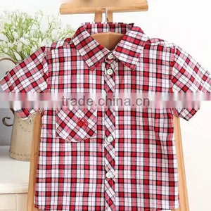 2015 Summer Boy's Short Sleeve Shirts Children Checked Shirts Latest Styles of Boys Shirt Blouse thumbnail-1