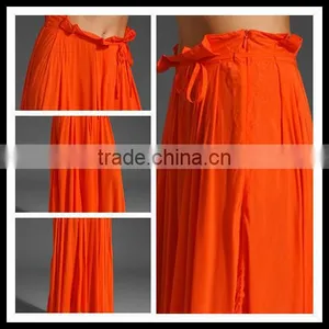 12SK004 Cherry Red Lady Pleat Fashion Skirt,latest Design. thumbnail-1
