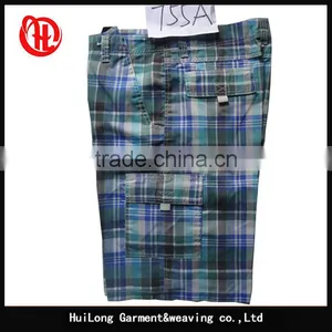 Manufacture Plaid Coated Pattern Breathable Men Pocket Shorts thumbnail-1