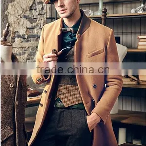 Winter Long Slim Fit Wool Blend Men Winter Coat thumbnail-5