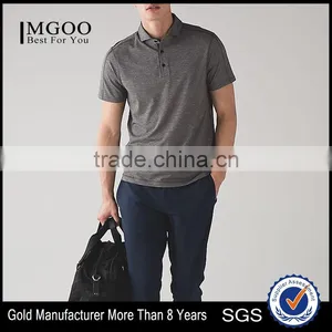 MGOO Top Quality Button Up Dri Fit Polo T Shirts Short Sleeve Fitness Men Polo Shirt thumbnail-1