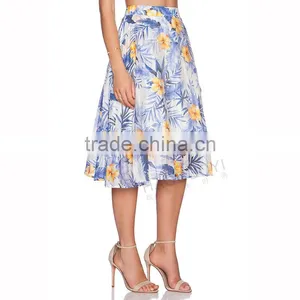 MGOO Korea Style Women Pleated Floral Summer Skirts High Waisat Fashion African Skirts 15145A408 thumbnail-5