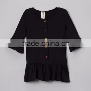 Girls Dress 2017 Summer New Flare Sleeve Ruffle Cotton Children Dress thumbnail-2