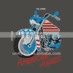 American Motorcycle Cheap Iron on Rhinestone Transfers thumbnail-1