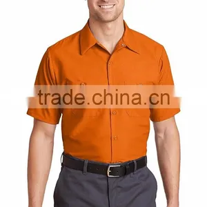 Factory Custom Logo Short Sleeve Shirt Uniform Work Clothes Cotton Mechanic Workwear In Baoding thumbnail-1