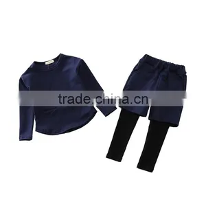 Factory-hot Selling Casual Fake Two Pieces Kids Outfits/custom Latest Children Baby Clothes Set thumbnail-1
