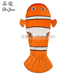 ShiJ ClownFish Tail Blanket Shaker Flannel for Winter Children Sleeping Bag thumbnail-1
