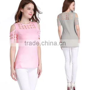 Sexy Women Dry Fit Plain T-shirts Directly From Factory V-neck Blank T-shirts thumbnail-4