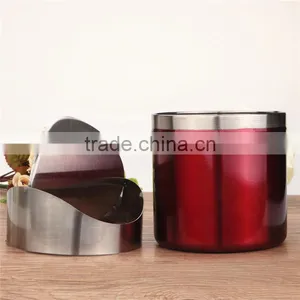 Best Price Red Color Stainless Steel Trash Bin1.5L Mini Car DustBin Swing Lid Kitchen Worktop Waste Rubbish Trash Can thumbnail-6