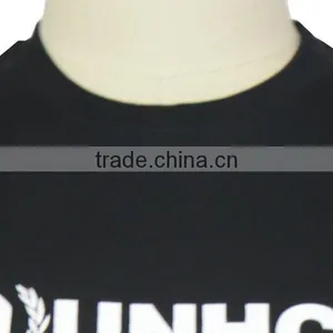 Silk Screen Printing Short Sleeve Black Scoop Neck T Shirt For Men thumbnail-5