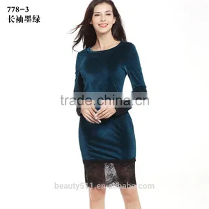 Girl Sexy Long Sleeve Round Neck Mini Bandage Dress SD14 thumbnail-4