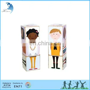 Diy Combination Colorful Print Puzzle Games Wooden Block for Kids thumbnail-2