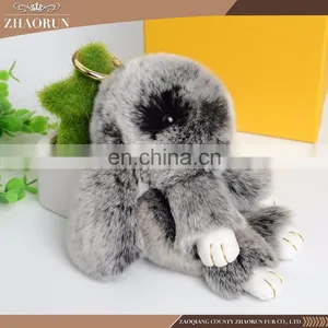 2016 Hot Sale Low Price Custom Keychain Fur Pompon Keychain thumbnail-5