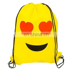 Custom Cute Kid's Emoji Drawstring Backpack in Assorted Emoji Styles for Children thumbnail-2