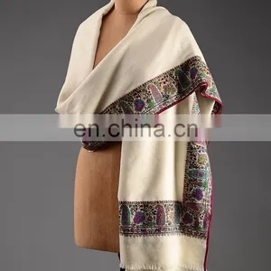 Shawls - Soft and Silky Water Pashmina Shawl (Beige) thumbnail-1