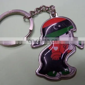 Cut Shape Promotional Metal Custom Keychain Logo Printing With Epoxy thumbnail-2