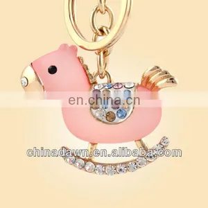 Fashion Luxury Diamond Keychains Small Rocking Horse Shaped Keychain CD-KD025 thumbnail-1