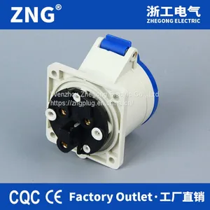 Wall Mount Industrial Socket 220V 16A3P, Hidden Flush Mount Industrial Socket 16A 2P+PE IP44 thumbnail-3