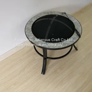 Upgraded] FEMOR Large 3 in 1 Fire Pit With BBQ Grill Shelf,Outdoor Metal Brazier Square Table Firepit Garden Patio Heater/BBQ/Ice Pit With Waterproof Cover (Fire Pit & Grill) thumbnail-4