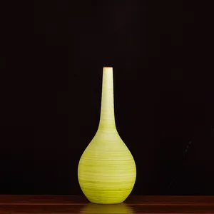 Nordic Modern Simple Hand Made Large Green Ceramic Flower Vase For Shopping Mall Decor thumbnail-4