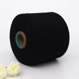 10s/12s/16s/20s Black Melange Yarn Dyed Cotton Yarn Recycled Cotton Knitting Yarn for Socks thumbnail-1