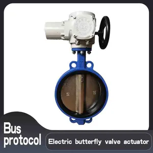 Wafer Type Electric Butterfly Valve DN15 Network Connection Control thumbnail-1