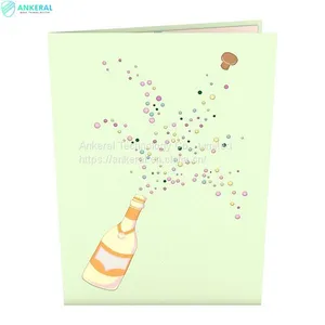 Personalized Champagne 3D Pop-up Cards Best Father’s Birthday for Party Celebration Gift thumbnail-2