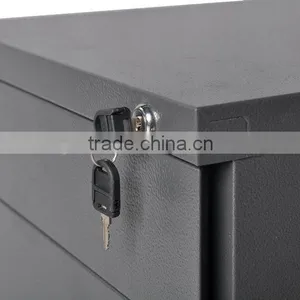 (DL-M1 ) Black 3 Drawer Steel Vertical Mobile File Cabinet With 5 Castors thumbnail-5