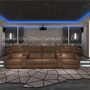 Amazon Supplier Hot Selling Leisure Adjustable Top Grain Leather Electric Private Cinema Recliner Home Theater Sofa thumbnail-1