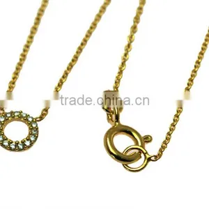 Gold Pendant White Zircon Round thumbnail-1