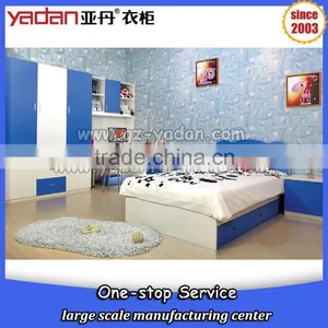 Cartoon Designs of Single Size Drawer Kid Bed and Wardrobe Customized Enviromental Furniture thumbnail-1
