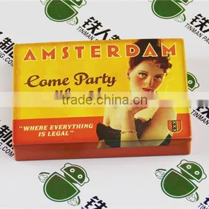 Metal Candy Rectangular Tin Box With Hinged Lid thumbnail-2