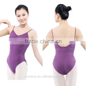 Purple Camisole Leotard, Adult Dance Training Leotard, High Leg Leotard thumbnail-1