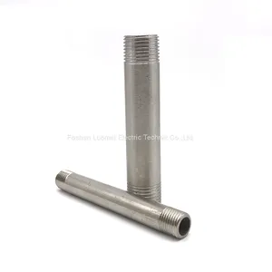 Stainless Steel Pipe Fittings Double Hose Connector Threaded Nipple thumbnail-2
