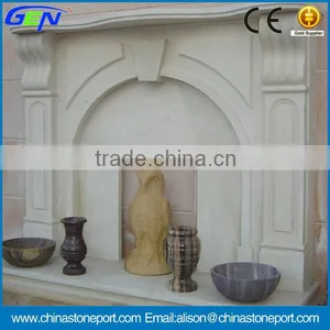 Hot Indoor Natural Polished White Sandstone Fireplace thumbnail-1